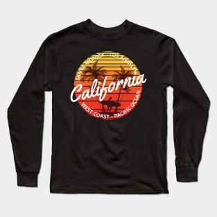 Santa monica Beach los angeles california west coast pacific ocean Long Sleeve T-Shirt